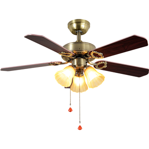 Wood ceiling fan with lamp