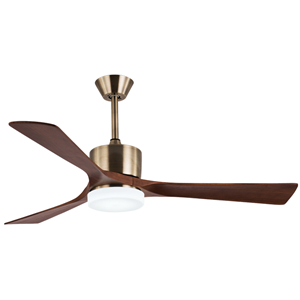 Ceiling fan with light solid wood